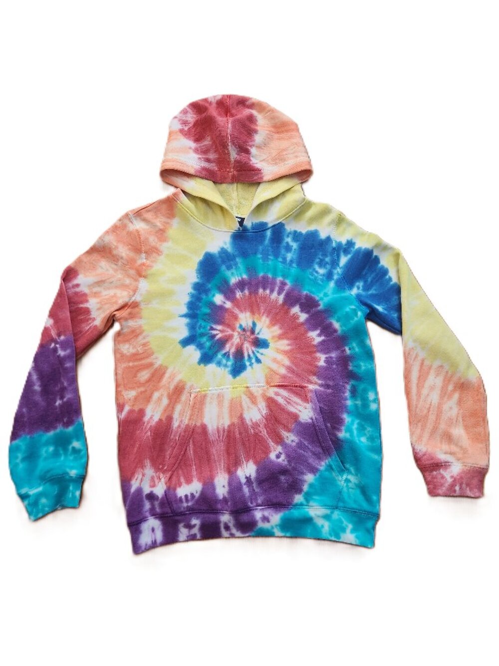 Lands End Tie Dye Kids Fleece Hoodie Unisex Size XL (14-16 Years)